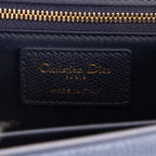 Bolso de hombro Montaigne 30 de cuero granulado azul marino