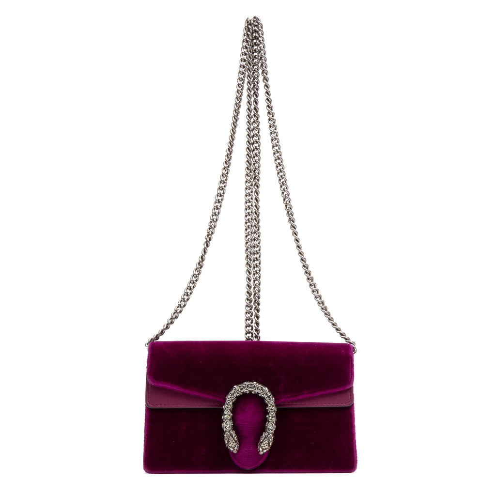 Shoulder Bag Dionysus Super Mini Purple Magenta Velvet