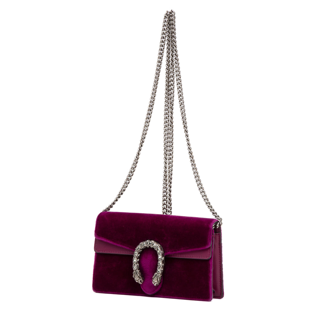Shoulder Bag Dionysus Super Mini Purple Magenta Velvet