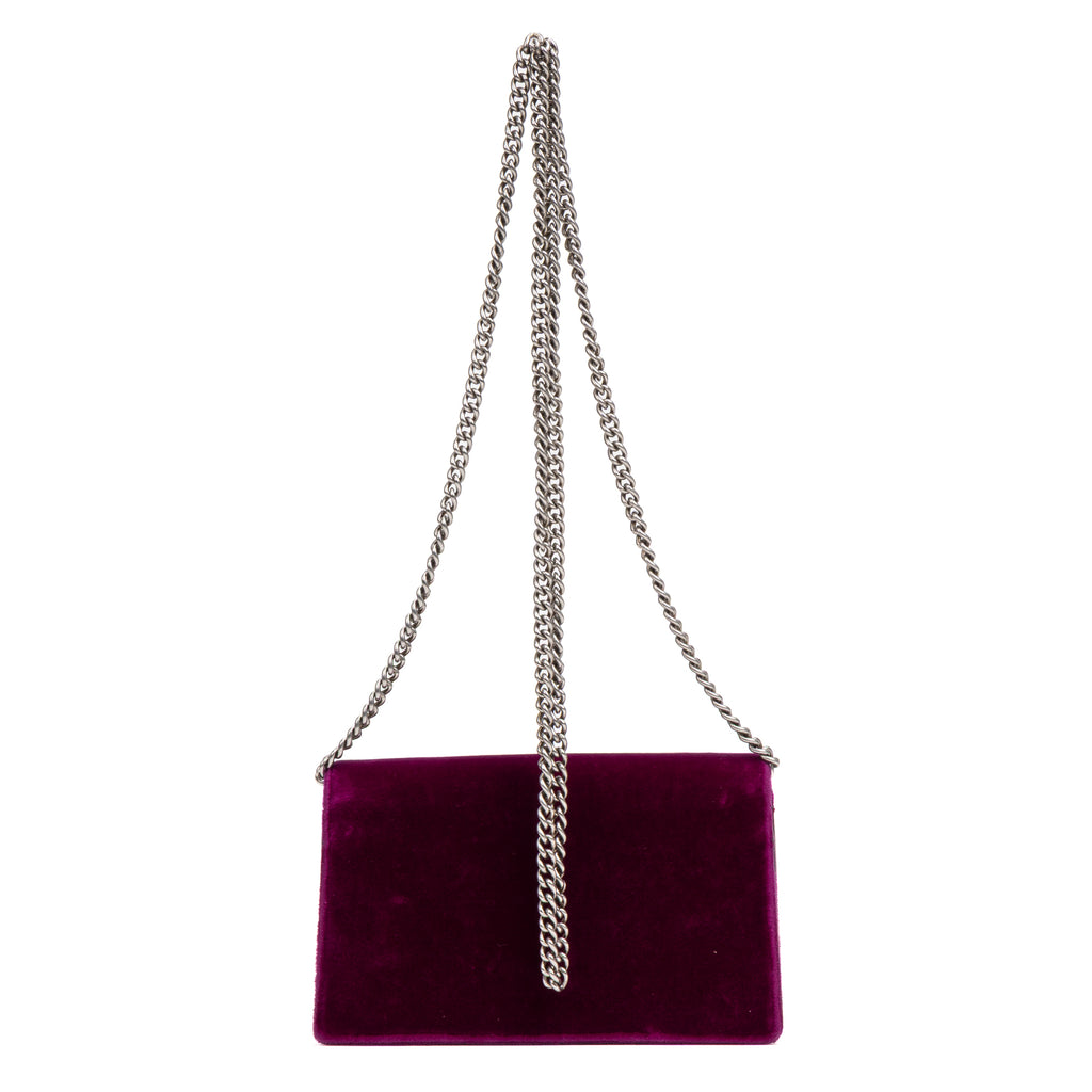 Shoulder Bag Dionysus Super Mini Purple Magenta Velvet