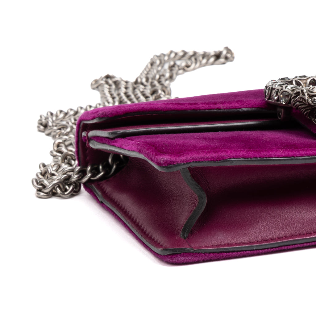 Shoulder Bag Dionysus Super Mini Purple Magenta Velvet