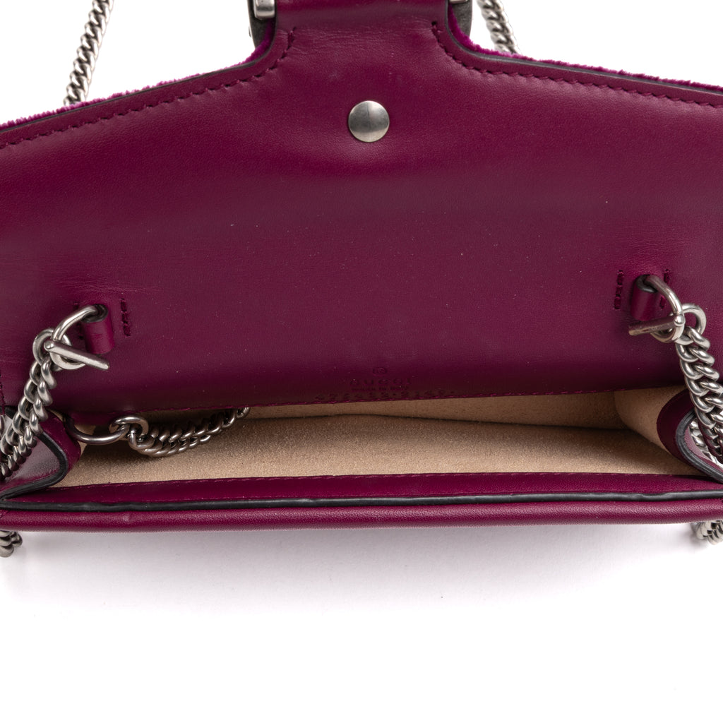Shoulder Bag Dionysus Super Mini Purple Magenta Velvet