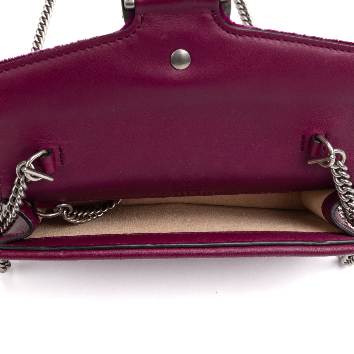 Shoulder Bag Dionysus Super Mini Purple Magenta Velvet