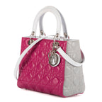 Bolso Mediano Lady Dior Zip PM Piel de Becerro Rosa Cannage