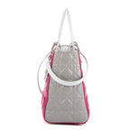 Bolso Mediano Lady Dior Zip PM Piel de Becerro Rosa Cannage