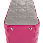 Bolso Mediano Lady Dior Zip PM Piel de Becerro Rosa Cannage