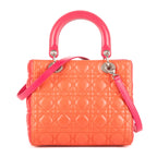 Dior - Lady Dior Medium à fermeture éclair - Orange/Rouge/Rose