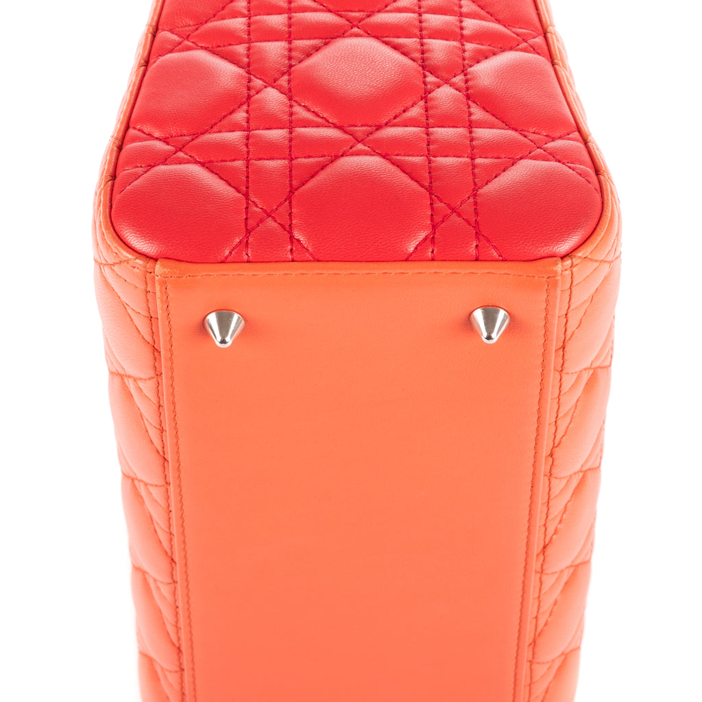 Dior - Lady Dior Medium à fermeture éclair - Orange/Rouge/Rose