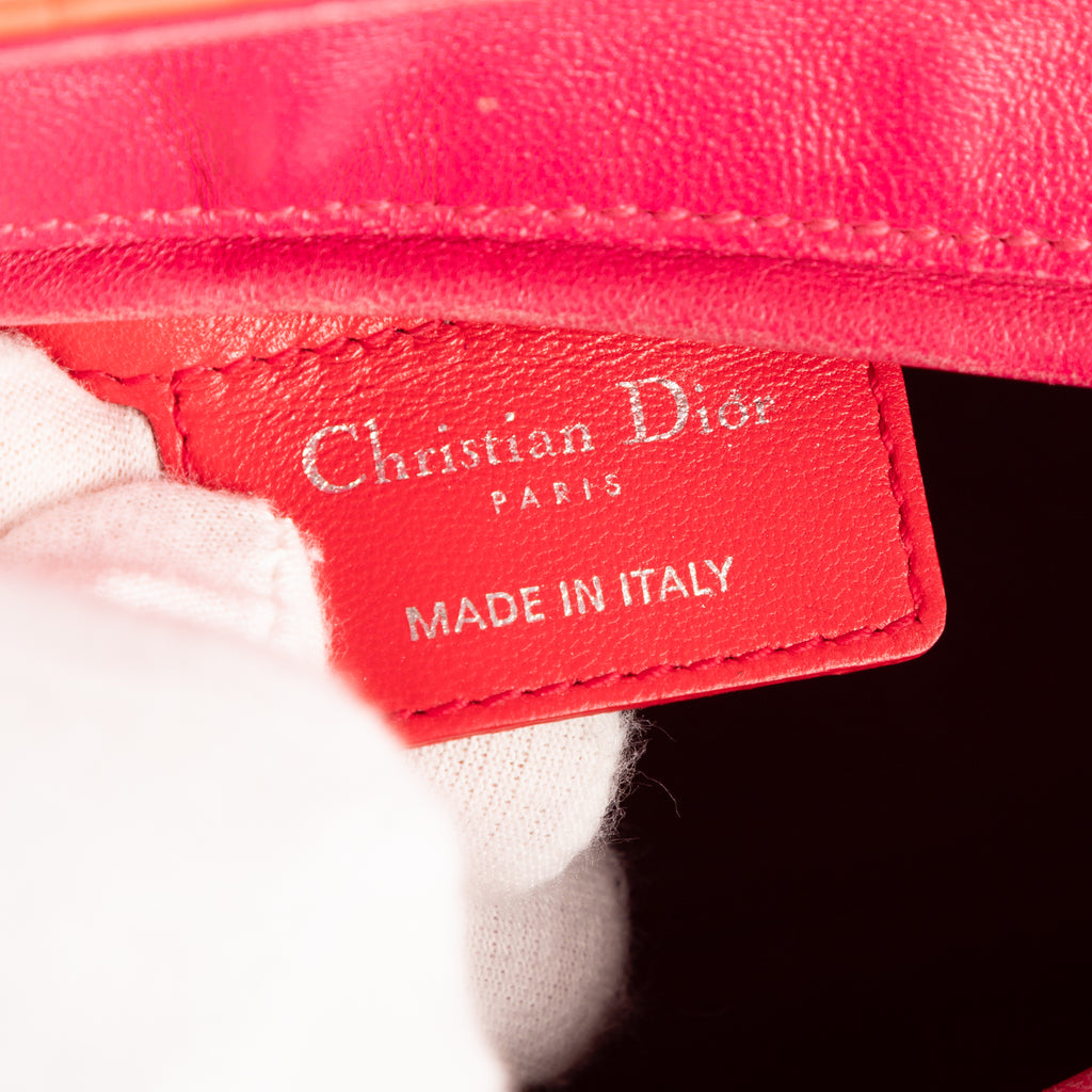 Dior - Lady Dior Medium à fermeture éclair - Orange/Rouge/Rose
