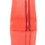 Shoulder Bag Square Top Handle Filigree Vanity Orange Caviar Leather