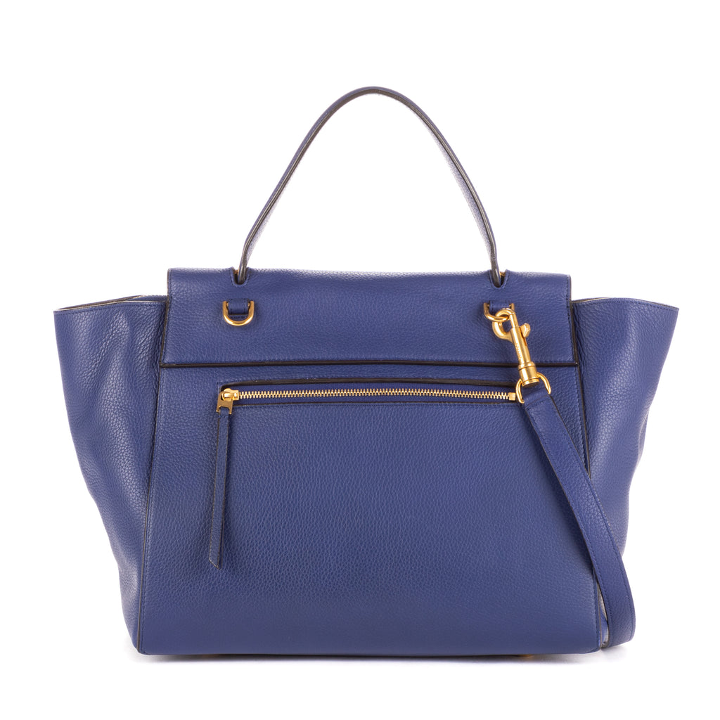 Sac à main mini ceinture en cuir de veau bleu