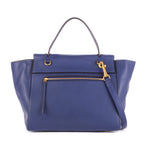 Sac à main mini ceinture en cuir de veau bleu