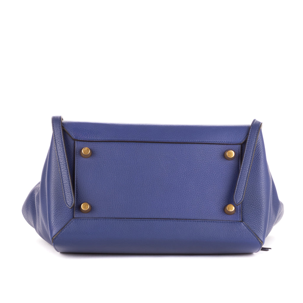 Sac à main mini ceinture en cuir de veau bleu