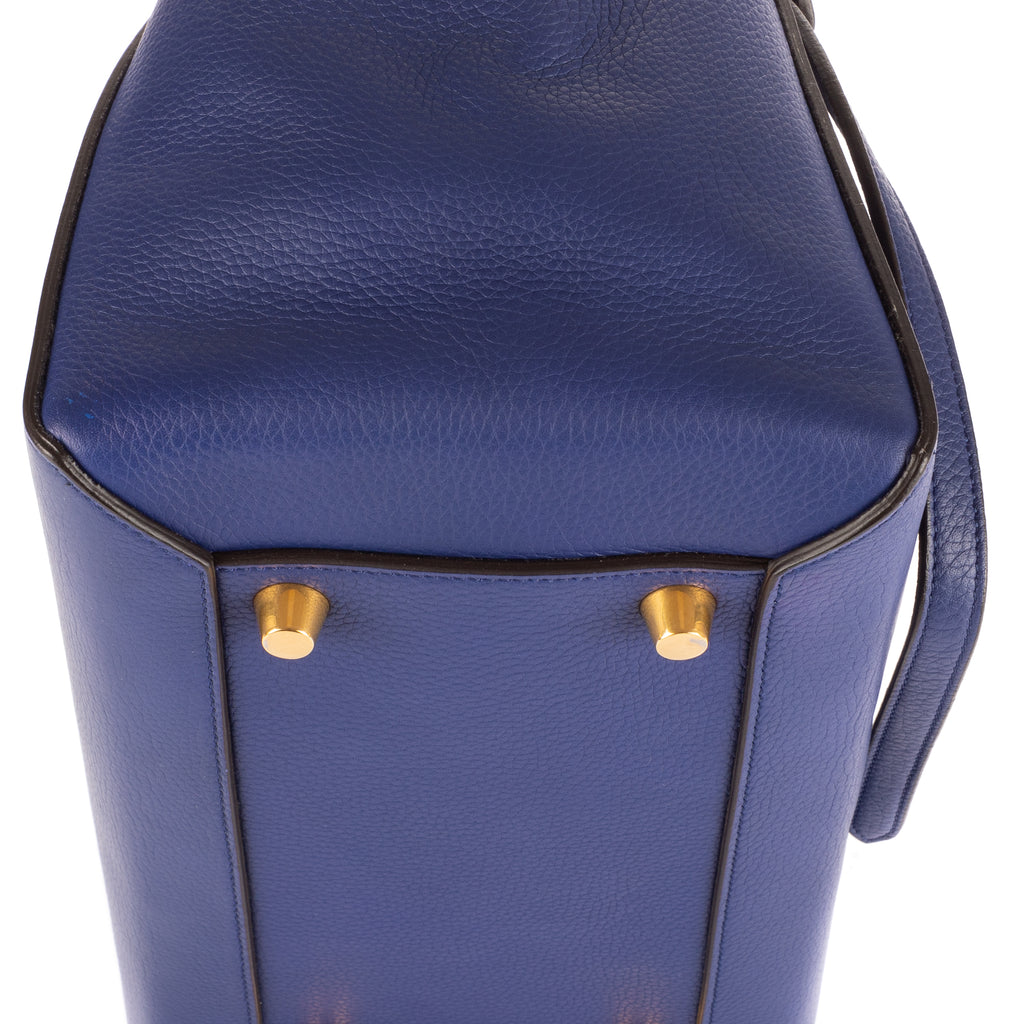 Sac à main mini ceinture en cuir de veau bleu
