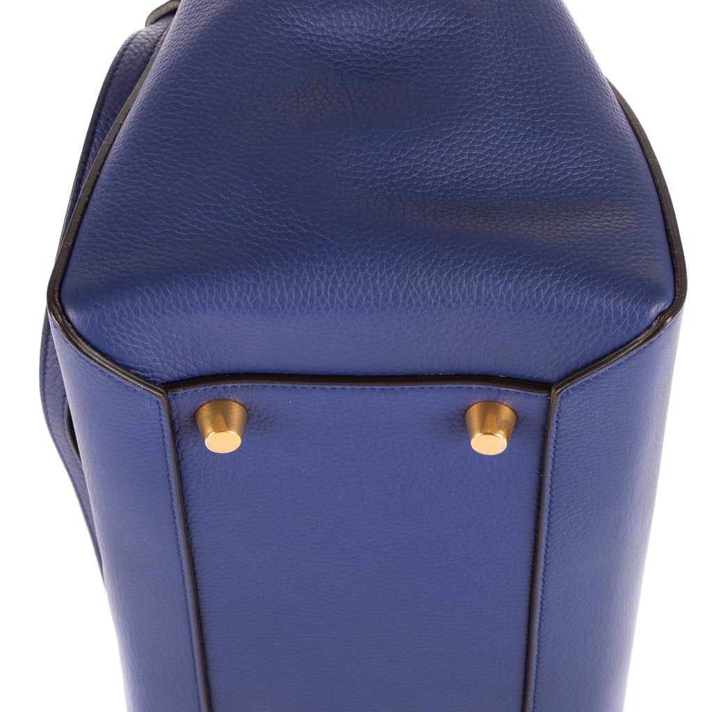 Sac à main mini ceinture en cuir de veau bleu