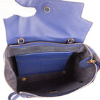 Sac à main mini ceinture en cuir de veau bleu