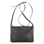 Bolso de hombro Trio pequeño de piel de becerro gris oscuro
