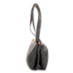 Bolso de hombro Trio pequeño de piel de becerro gris oscuro