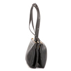 Bolso de hombro Trio pequeño de piel de becerro gris oscuro