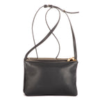 Bolso de hombro Trio pequeño de piel de becerro gris oscuro