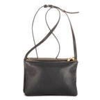 Bolso de hombro Trio pequeño de piel de becerro gris oscuro