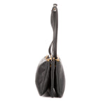 Bolso de hombro Trio pequeño de piel de becerro gris oscuro