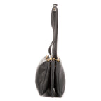 Bolso de hombro Trio pequeño de piel de becerro gris oscuro