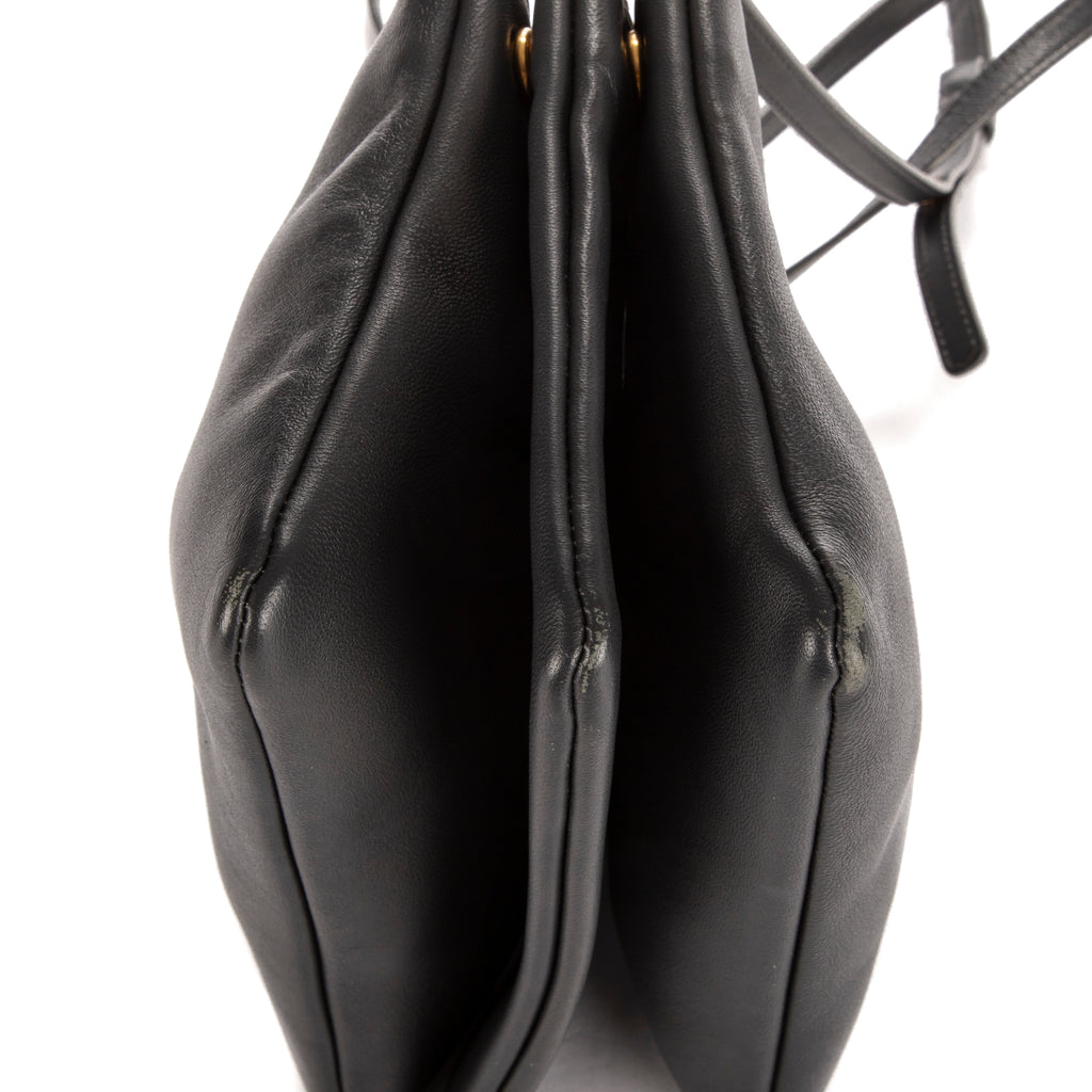 Bolso de hombro Trio pequeño de piel de becerro gris oscuro