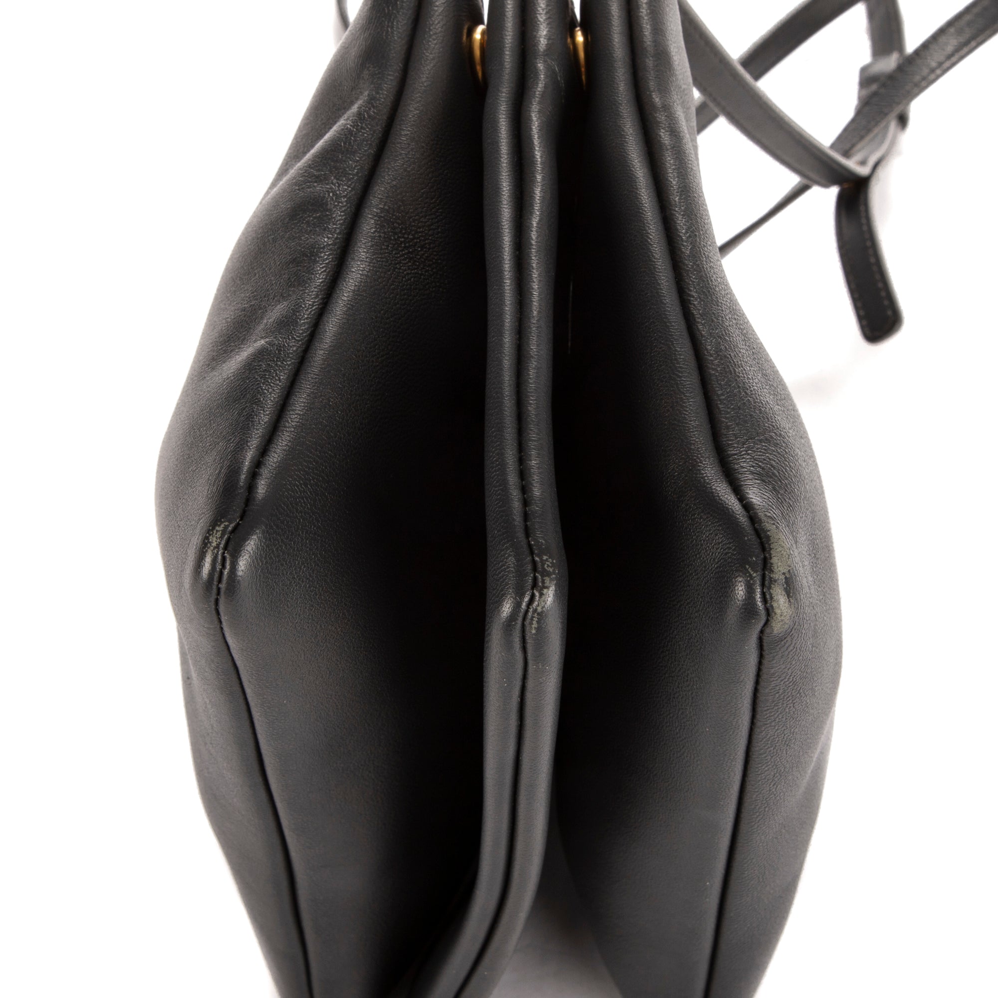 Bolso de hombro Trio pequeño de piel de becerro gris oscuro