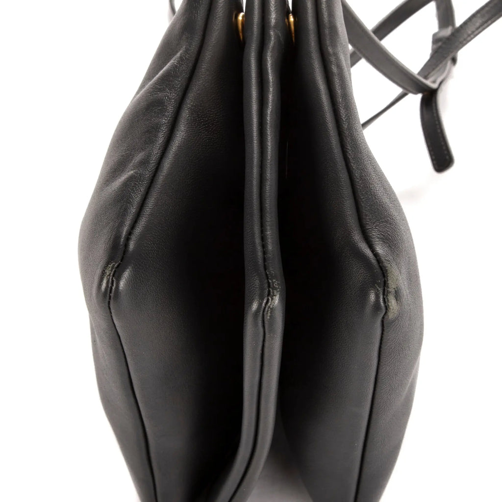 Bolso de hombro Trio pequeño de piel de becerro gris oscuro