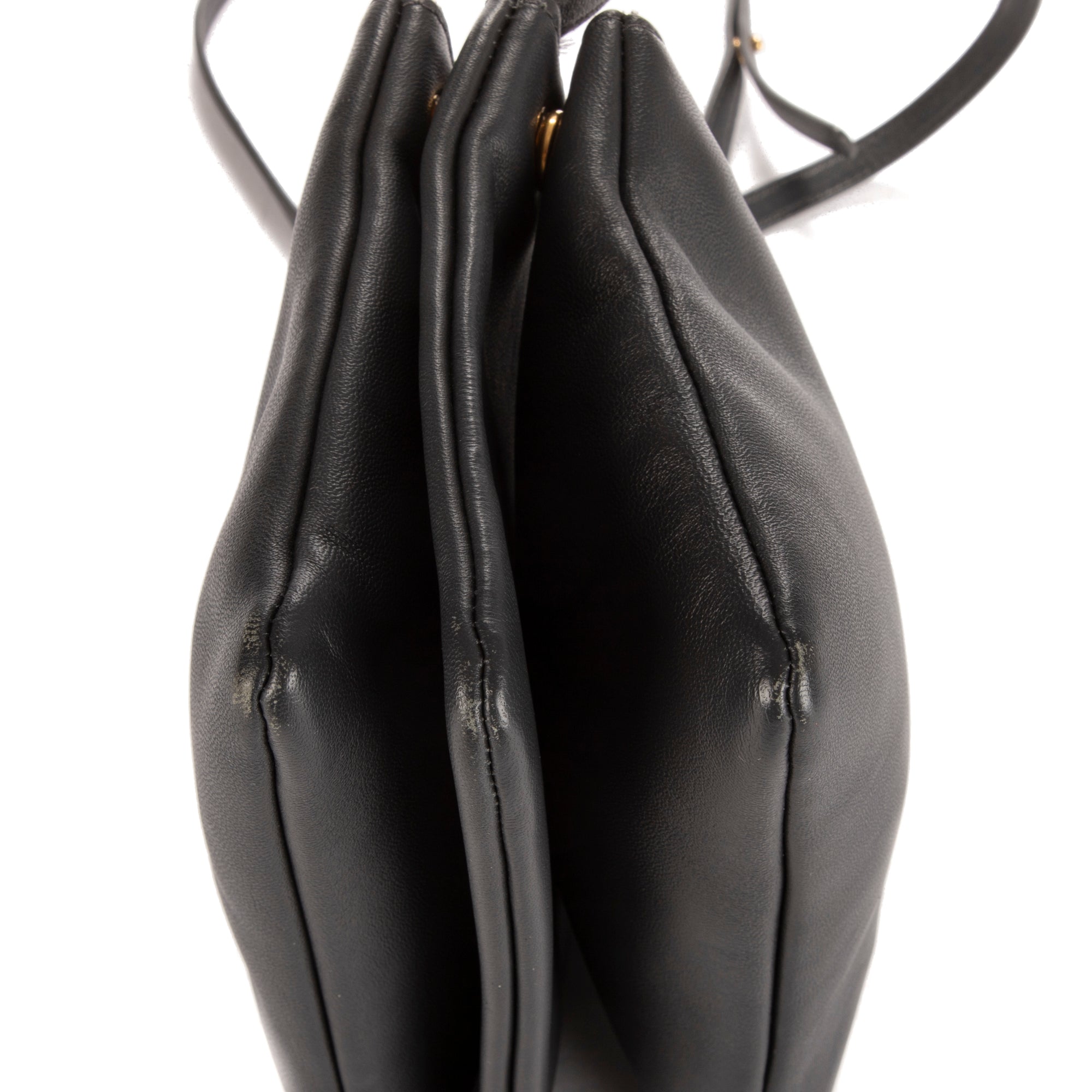 Bolso de hombro Trio pequeño de piel de becerro gris oscuro