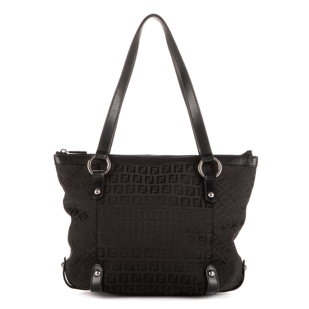 Shoulder Bag Shopping Tote Black Zucca Canvas