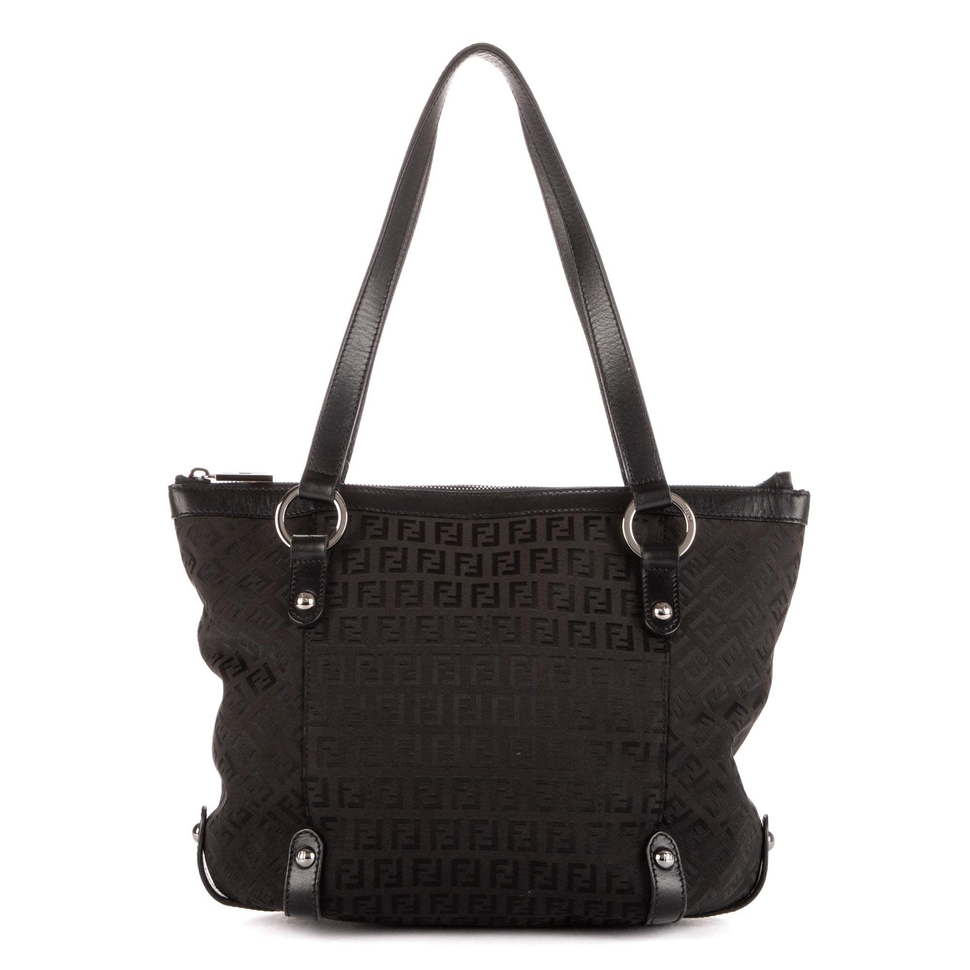 Shoulder Bag Shopping Tote Black Zucca Canvas