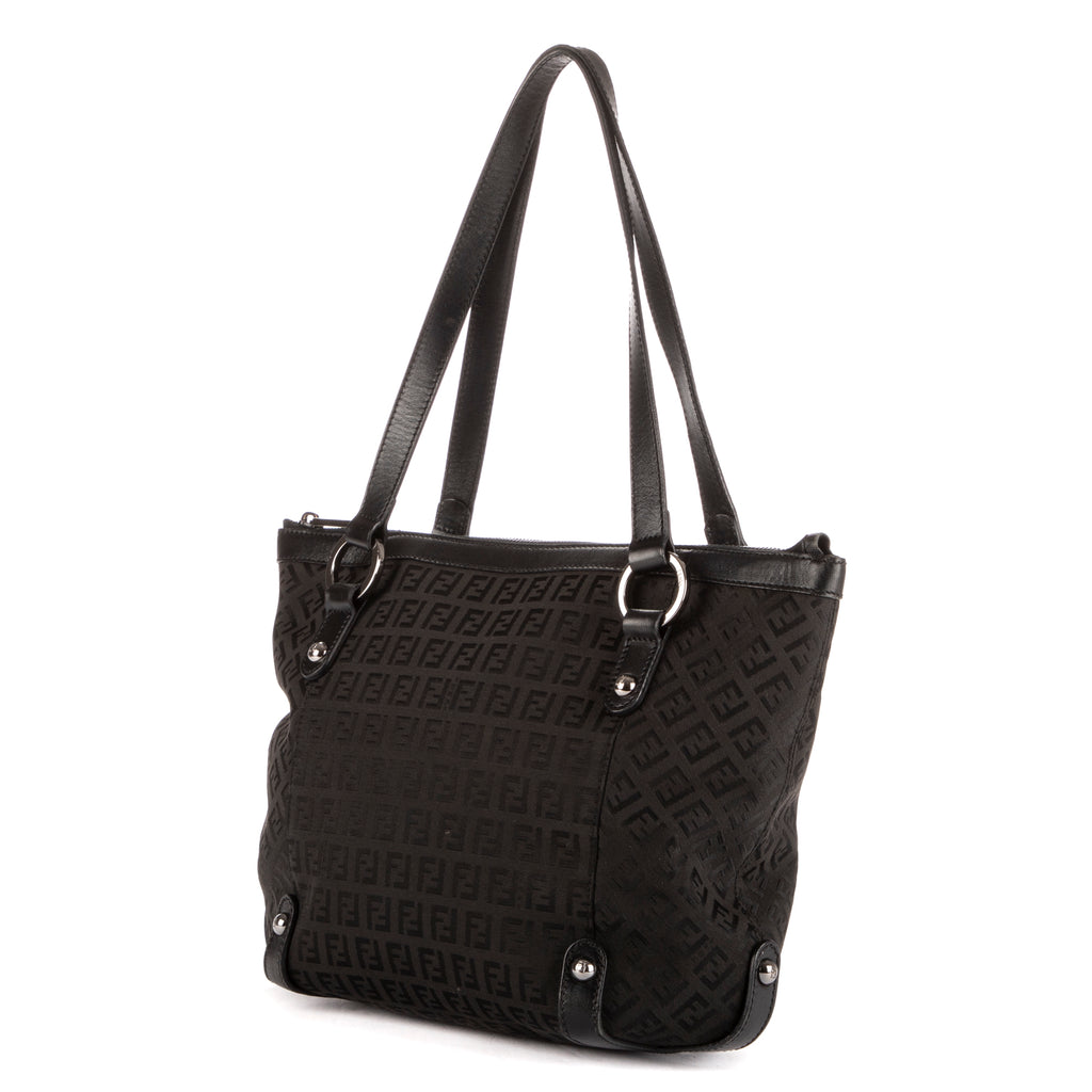 Shoulder Bag Shopping Tote Black Zucca Canvas
