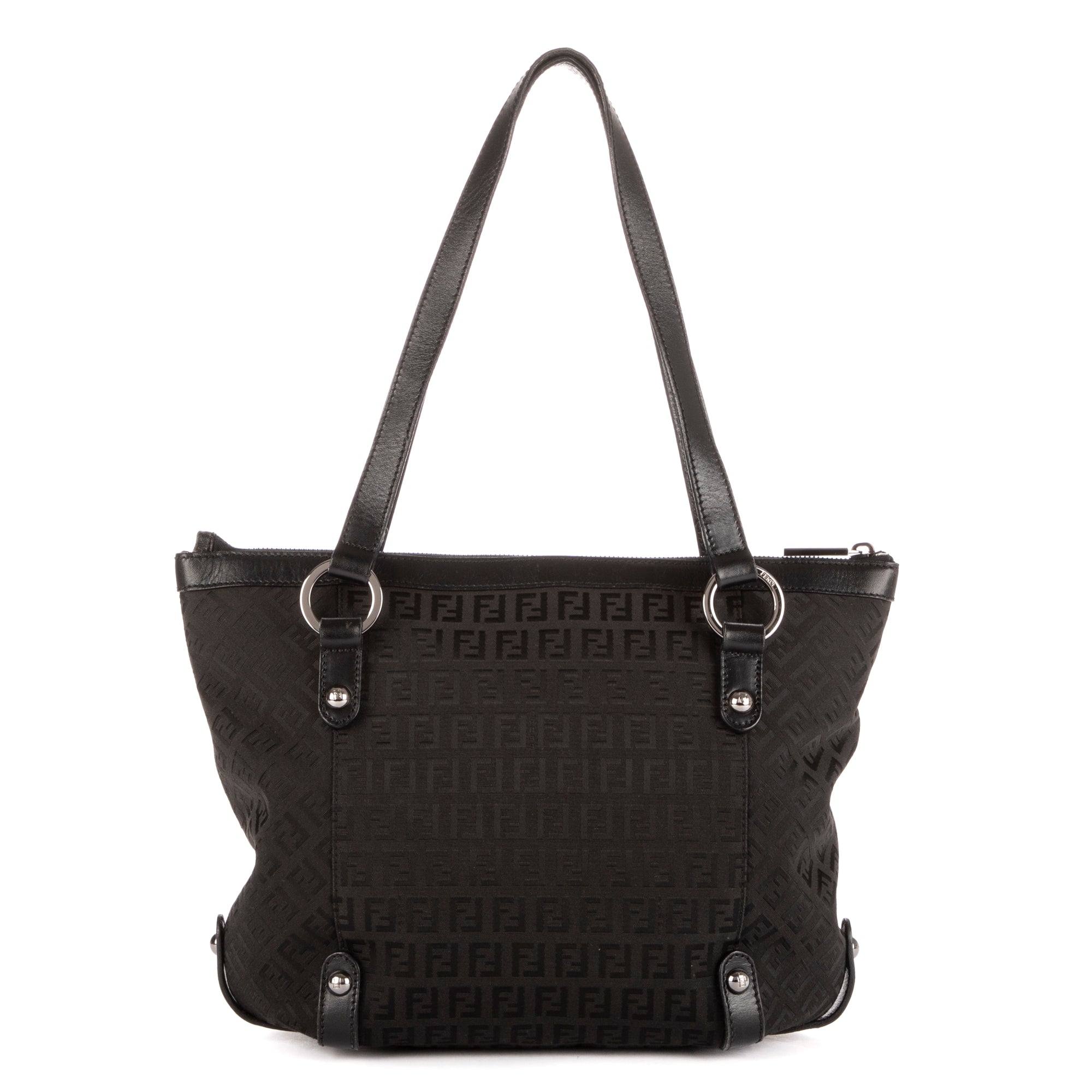 Shoulder Bag Shopping Tote Black Zucca Canvas