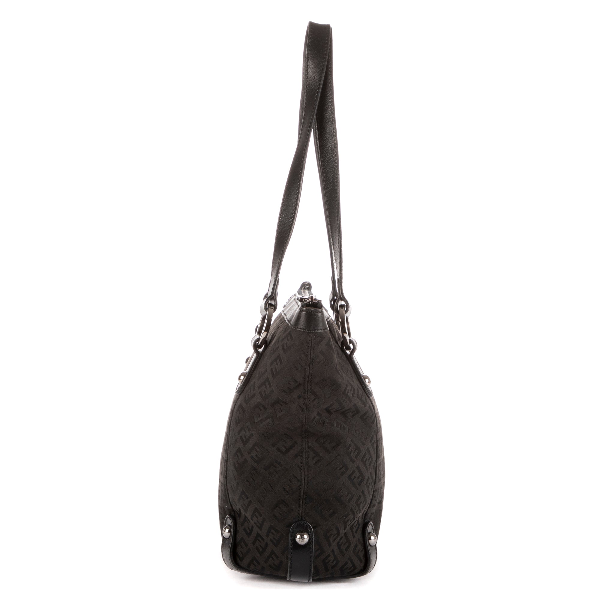 Shoulder Bag Shopping Tote Black Zucca Canvas