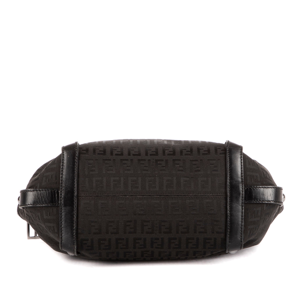 Shoulder Bag Shopping Tote Black Zucca Canvas
