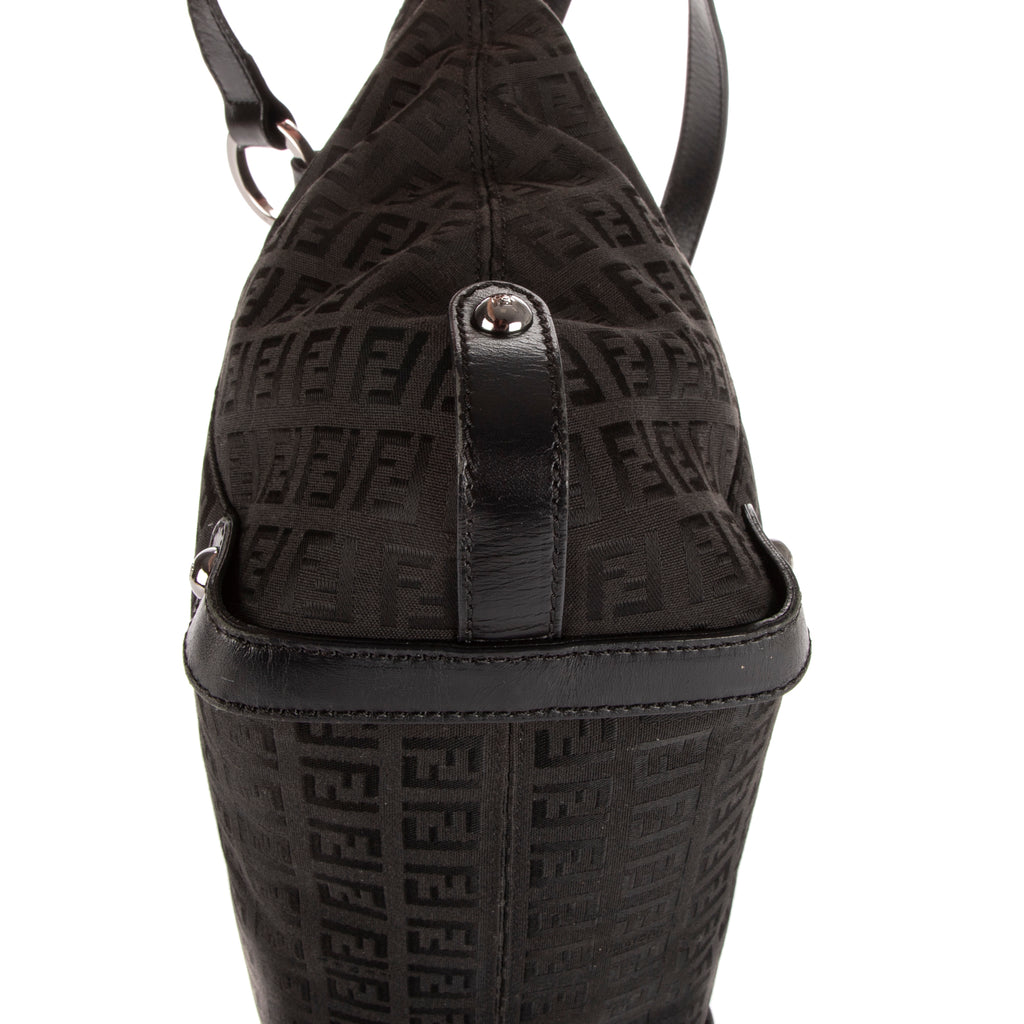 Shoulder Bag Shopping Tote Black Zucca Canvas