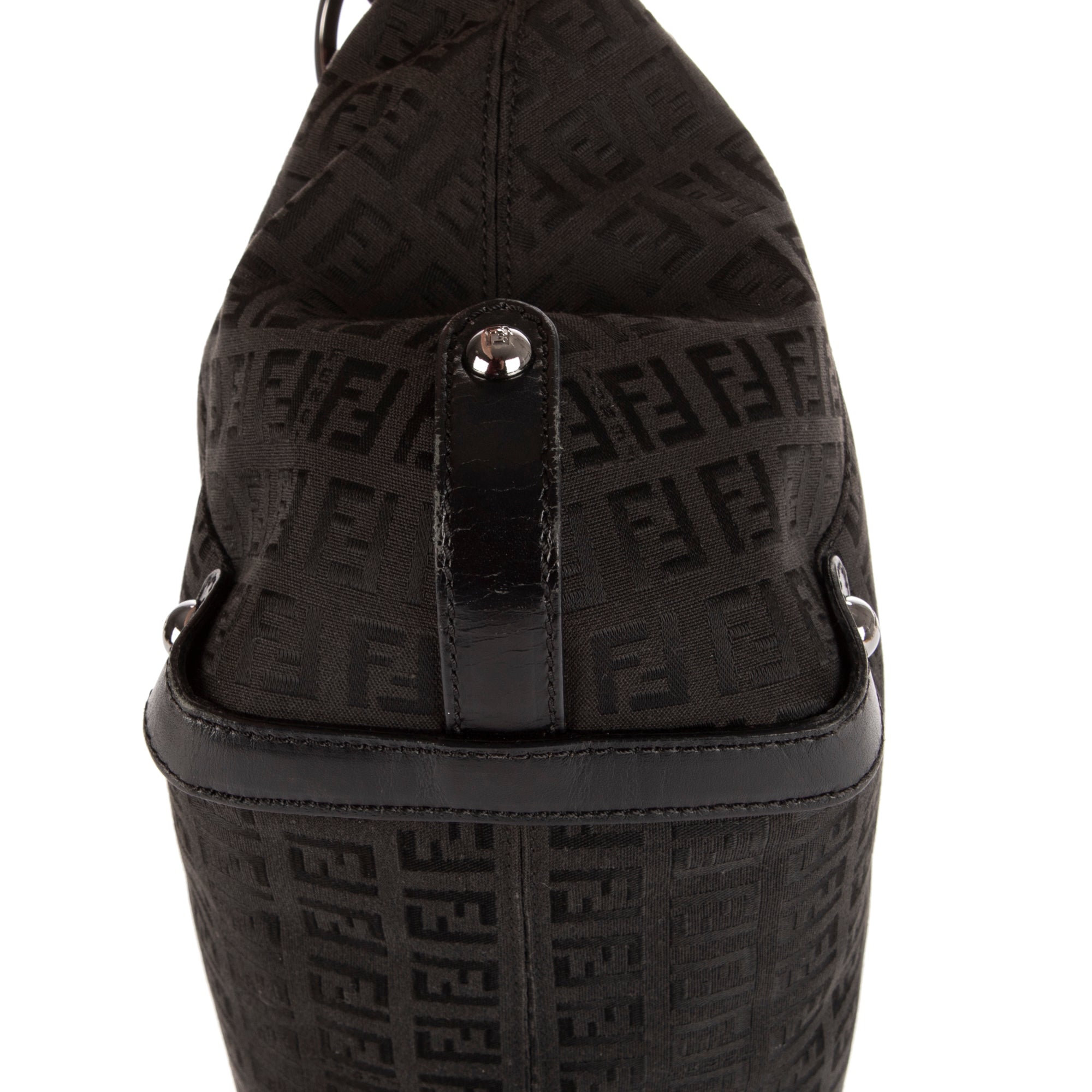 Shoulder Bag Shopping Tote Black Zucca Canvas