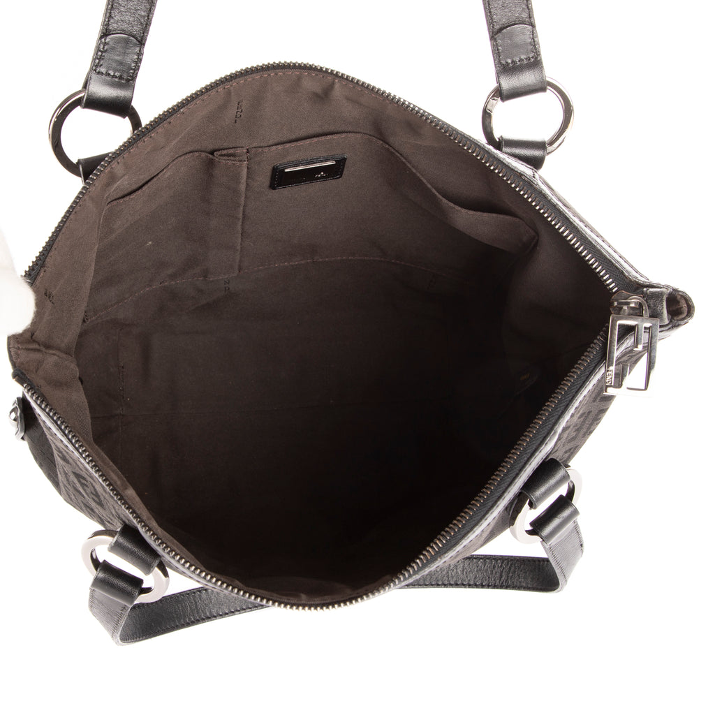 Shoulder Bag Shopping Tote Black Zucca Canvas