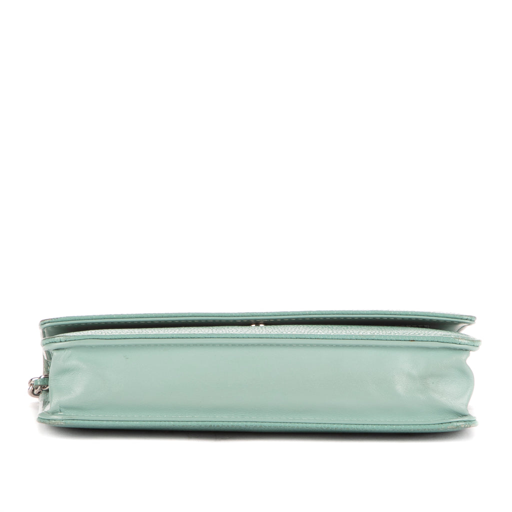 Shoulder Bag Classic Timeless Wallet on Chain Teal Blue CC Logo Caviar Leather
