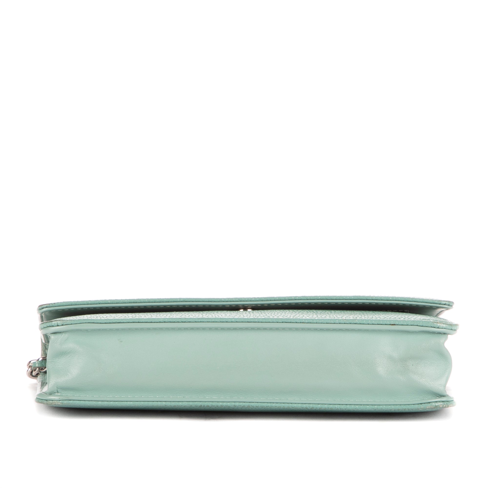 Shoulder Bag Classic Timeless Wallet on Chain Teal Blue CC Logo Caviar Leather