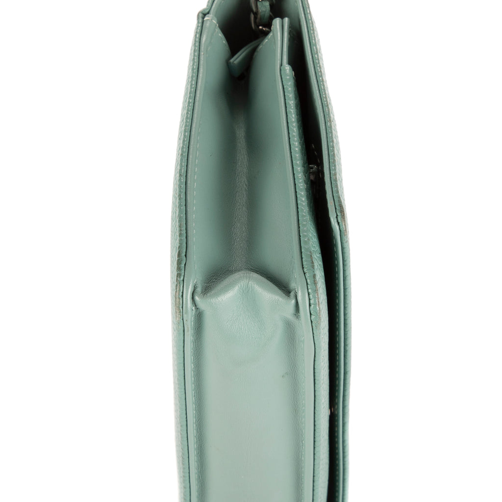 Shoulder Bag Classic Timeless Wallet on Chain Teal Blue CC Logo Caviar Leather