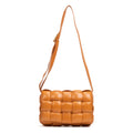 Shoulder Bag Cassette Orange Padded Intrecciato Leather