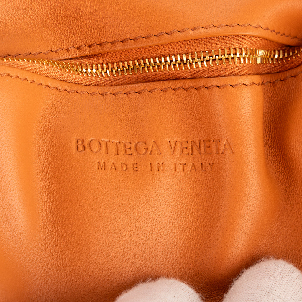 Shoulder Bag Chain Cassette Tan Padded Intrecciato Leather