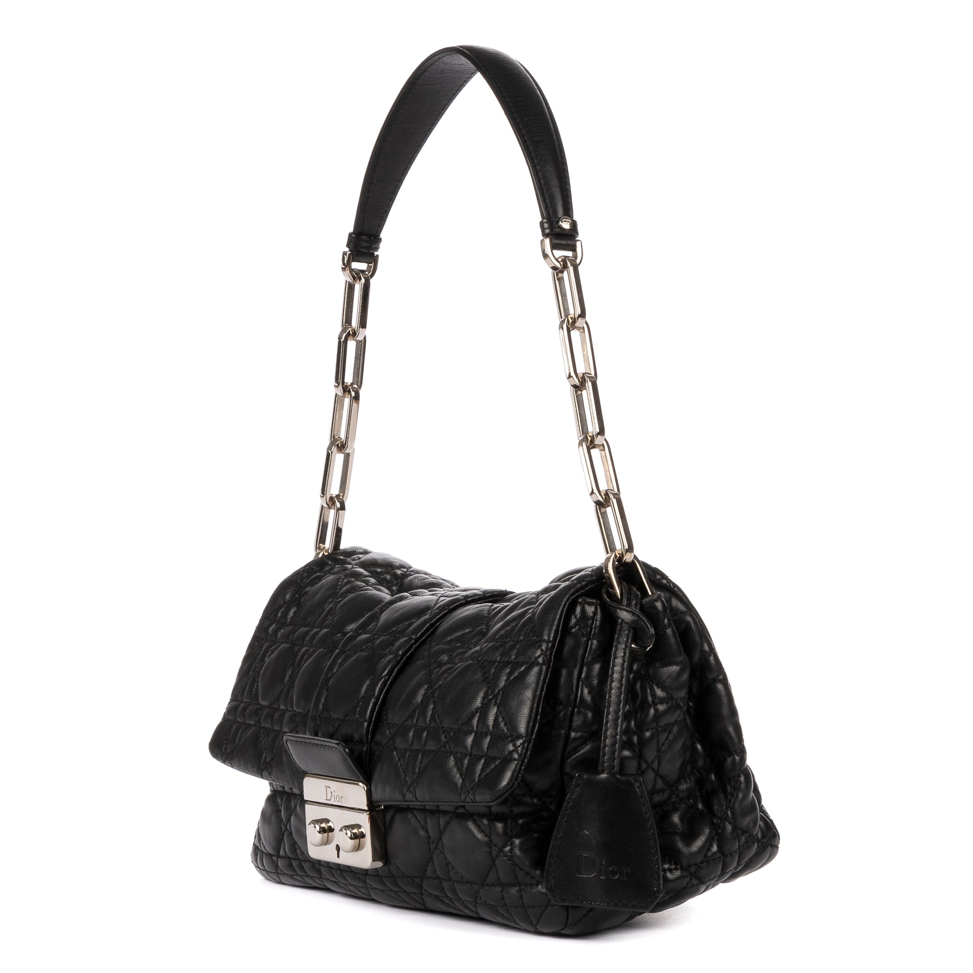 Bolso de hombro New Look de piel cannage negra