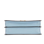 Bolso de hombro Confidential Tote Lona Jacquard Turquesa/Piel de Becerro