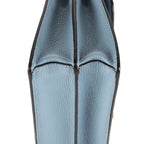 Bolso de hombro Confidential Tote Lona Jacquard Turquesa/Piel de Becerro