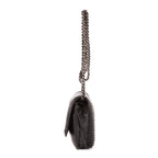 Bolso de hombro Cadena alrededor Monedero Boy con cadena Piel de becerro acolchada negra