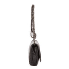 Bolso de hombro Cadena alrededor Monedero Boy con cadena Piel de becerro acolchada negra
